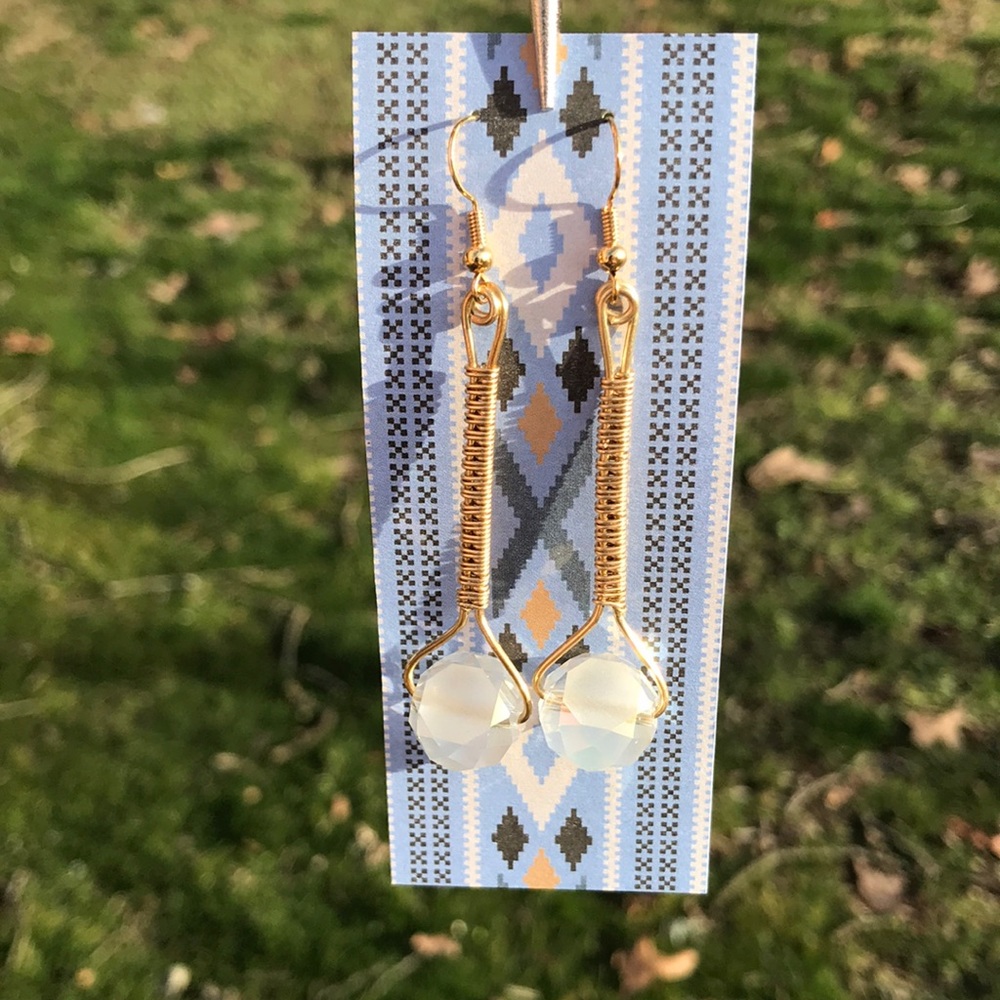 Cute brass drop earrings